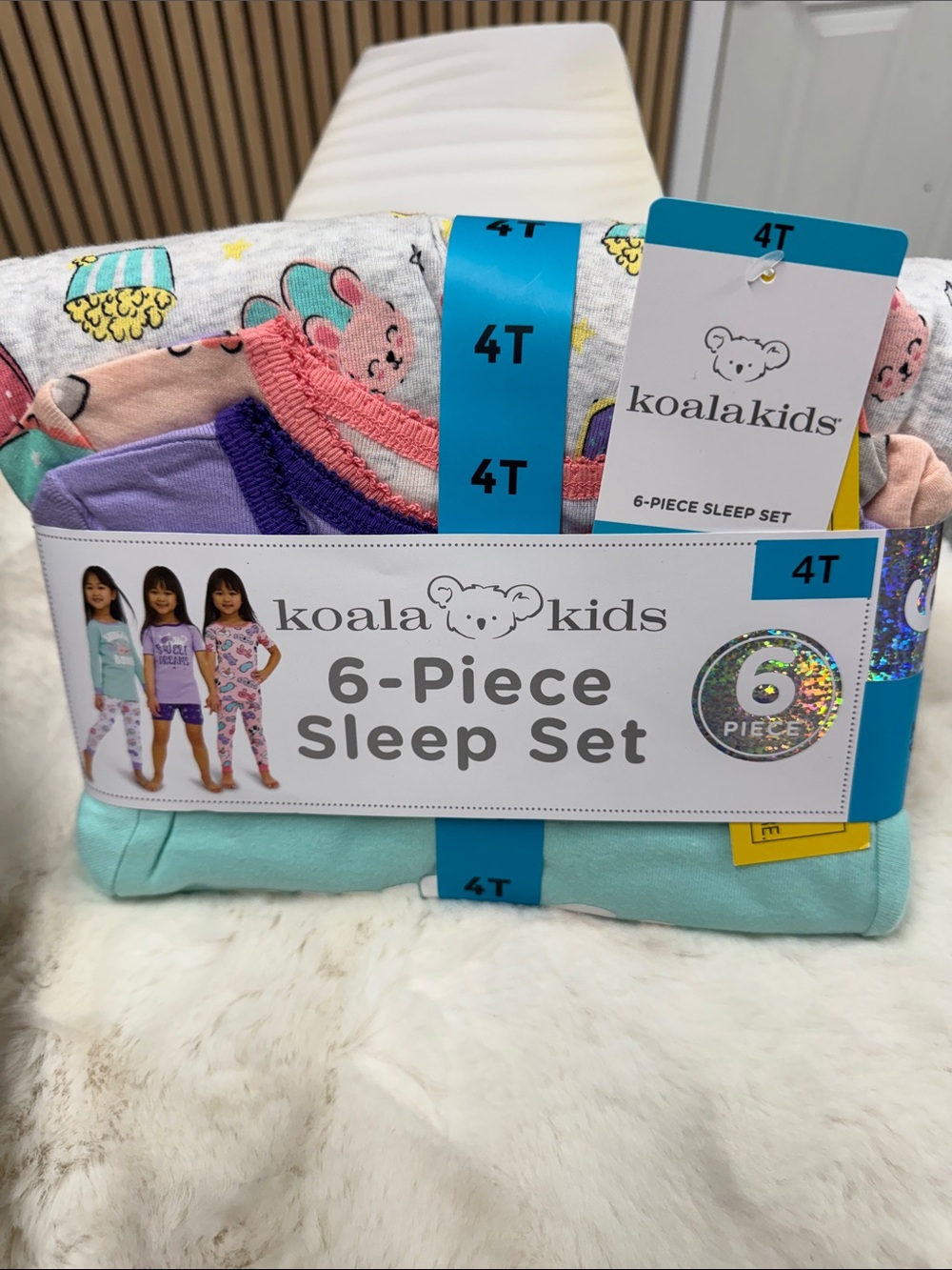 Koala Kids Mint, Purple & Pink 6-Piece Pajama Sleep Set